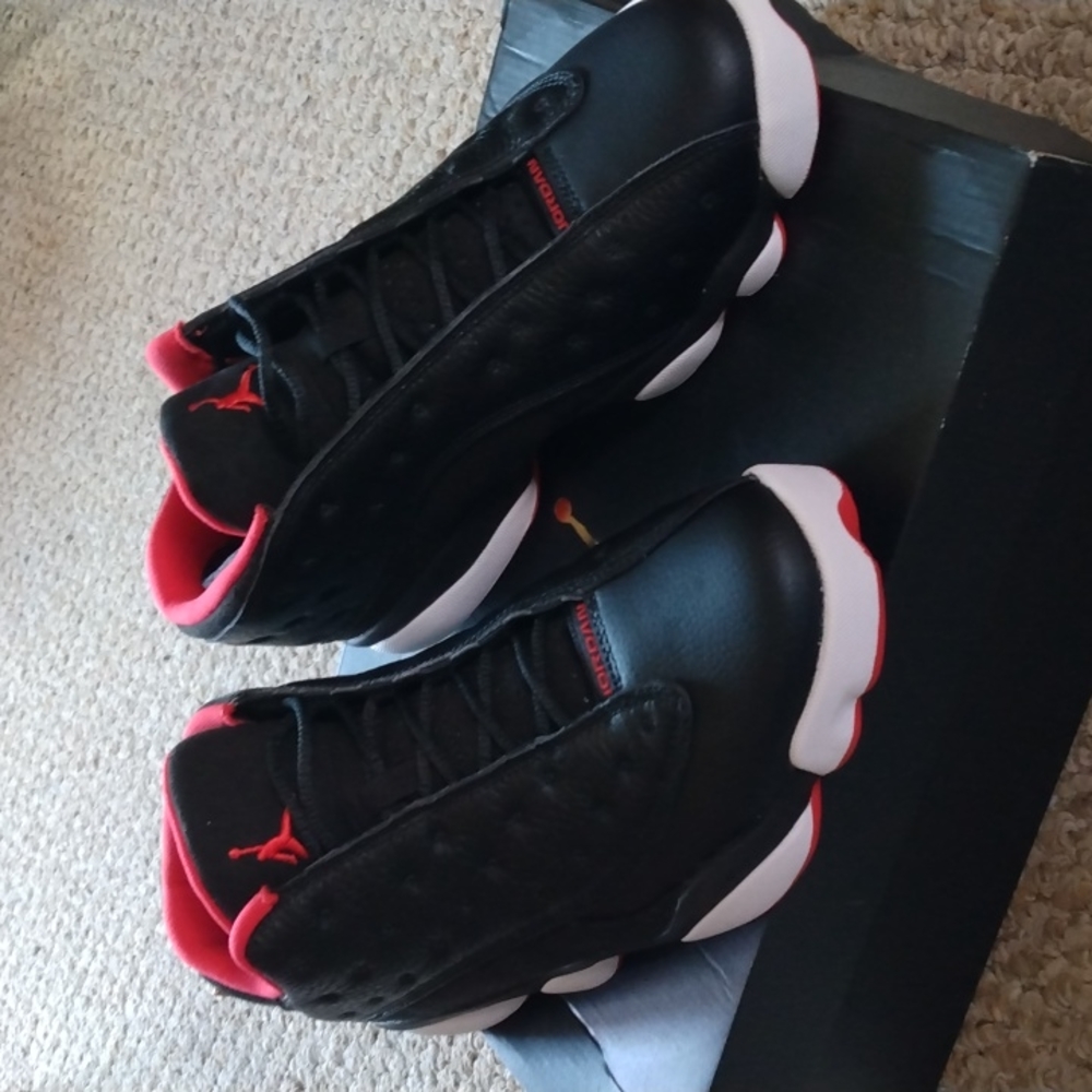 Retro Jordan 13's 9.5 Black and Red